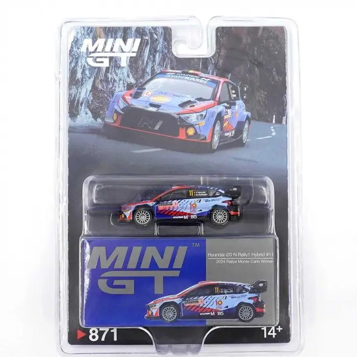 Mini GT 1/64 Hyundai i20 N Rally1 Hybrid 2024 Rallye Monte-Carlo Winner MGT00871-BL