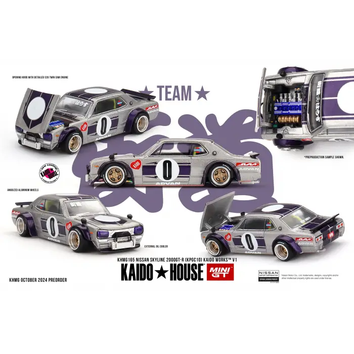 Mini GT 1/64 [KaidoHouse x MiniGT] Nissan Skyline 2000GT-R (KPGC10) Kaido Works V1 - KHMG165