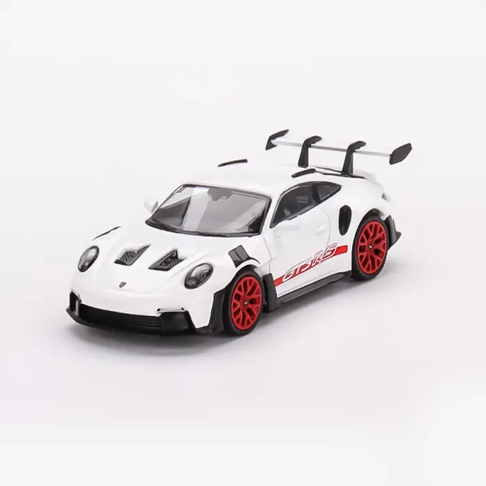 Mini GT 1/64 Porsche 911 (992) GT3 RS White with Pyro Red Accent Package - MGT00630