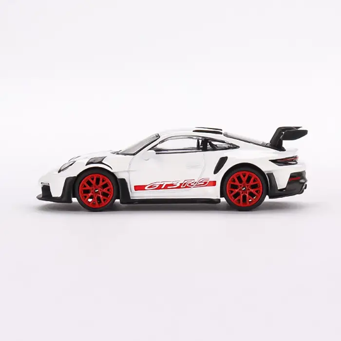 Mini GT 1/64 Porsche 911 (992) GT3 RS White with Pyro Red Accent Package - MGT00630