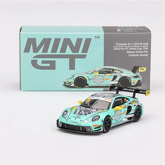 Mini GT 1/64 Porsche 911 GT3 R HubAuto Racing 2023 FIA GT World Cup 70th Macau Grand Prix