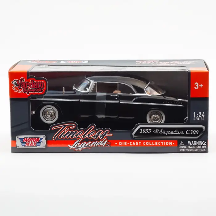 Motor Max 1:24 1955 Chrysler C300 Diecast Model Araba Siyah - 73302