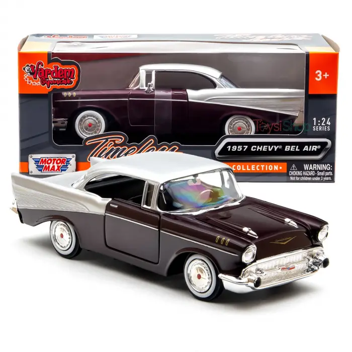 Motor Max 1:24 1957 Chevy Bel Air Mor Krom - 73228