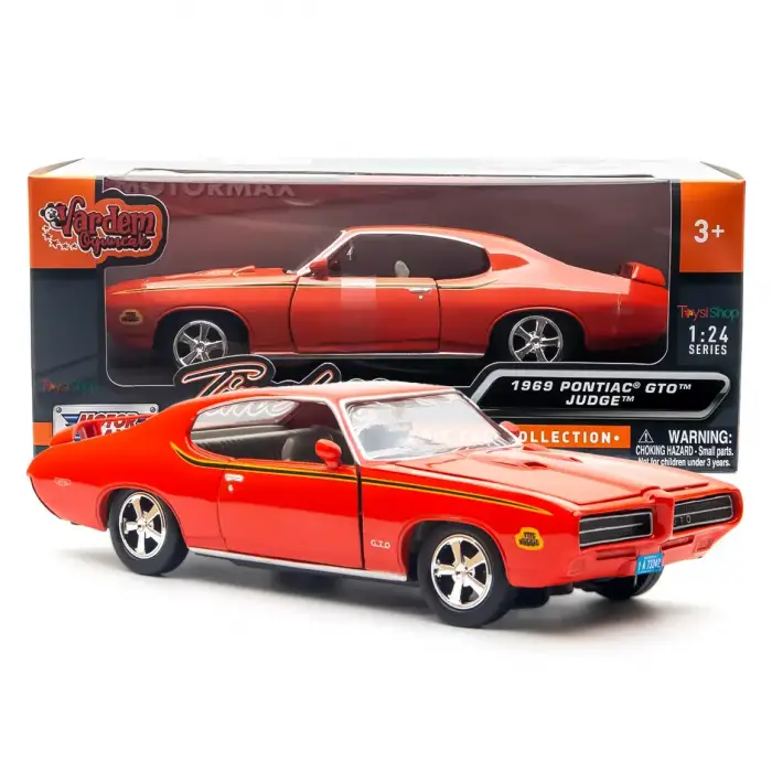 Motor Max 1-24 1969 Pontiac GTO Judge Diecast Model Araba Turuncu - 73242