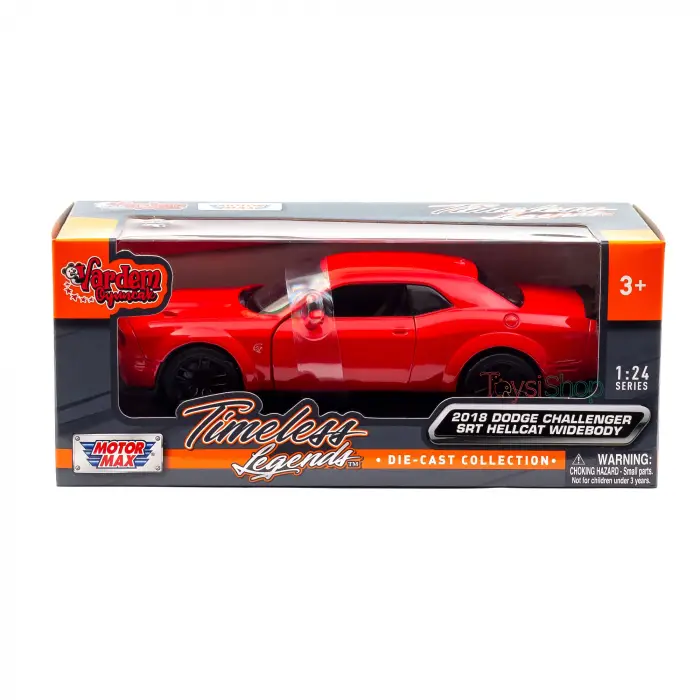 Motor Max 1:24 2018 Dodge Challenger SRT Hellcat Widebody Die-Cast Kırmızı Model Araba - 79350