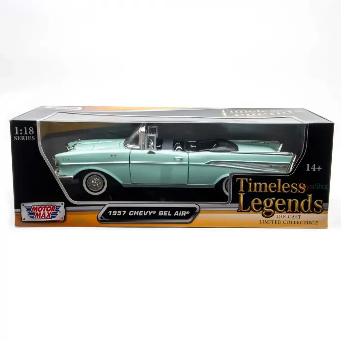 Motor Max 1:18 1957 Chevy Bel Air Diecast Model Araba Yeşil - 73175