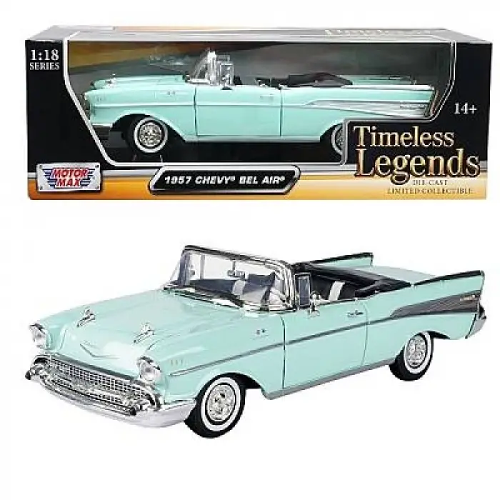 Motor Max 1:18 1957 Chevy Bel Air Diecast Model Araba Yeşil - 73175