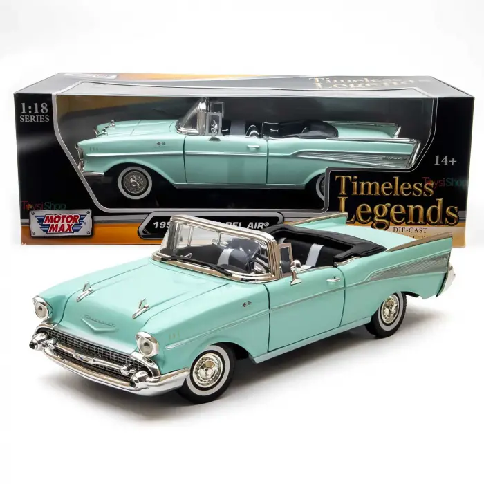 Motor Max 1:18 1957 Chevy Bel Air Diecast Model Araba Yeşil - 73175