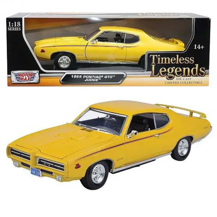 Motor Max 1:18 1969 Pontiac GTO Judge Diecast Model Araba Sarı - 73133