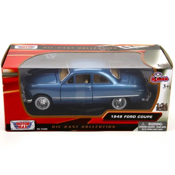 Motor Max 1:24 1949 Ford Coupe Mavi Diecast Model Araba - 73213