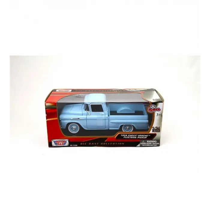 Motor Max 1:24 1958 Chevy Apache Fleetside Pickup Mavi - 79311
