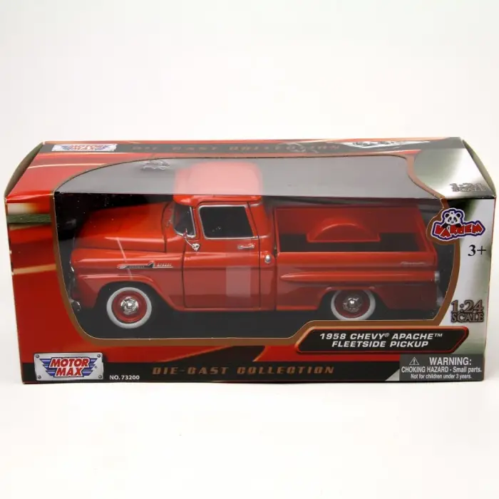 Motor Max 1:24 1958 Chevy Apache Fleetside Pickup Turuncu - 79311