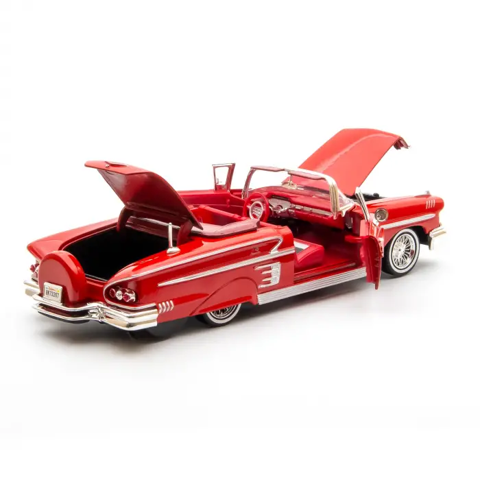 Motor Max 1:24 1958 Chevy Impala Kırmızı Metal Model Araba - 73267AC