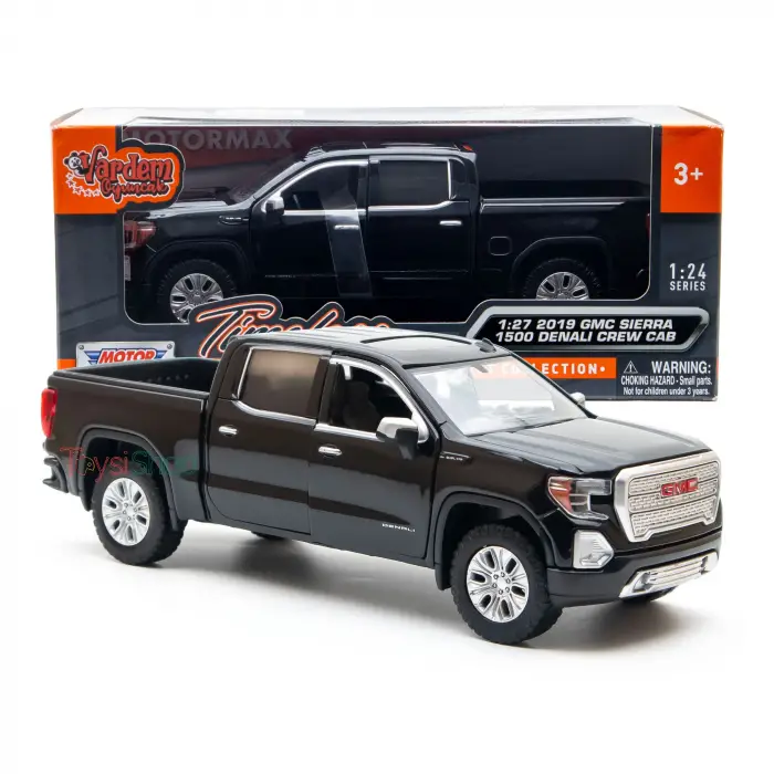 Motor Max 1:27 2019 GMC Sierra 1500 Denali Crew Cab Siyah Diecast Model Araba - 79362