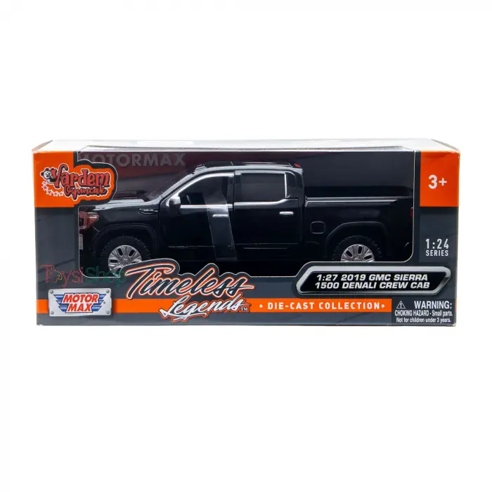Motor Max 1:27 2019 GMC Sierra 1500 Denali Crew Cab Siyah Diecast Model Araba - 79362