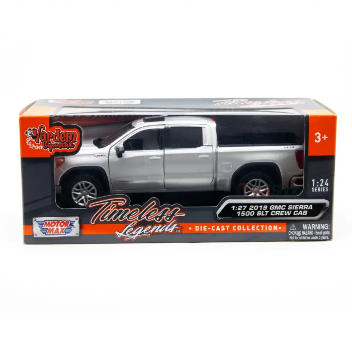 Motor Max 1:27 2019 GMC Sierra 1500 SLT Crew Cab Diecast Model Araba Gri - 79361