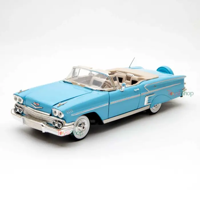 Motor Max 1958 1:18 Chevy Impala Diecast Model Araba Mavi - 73112