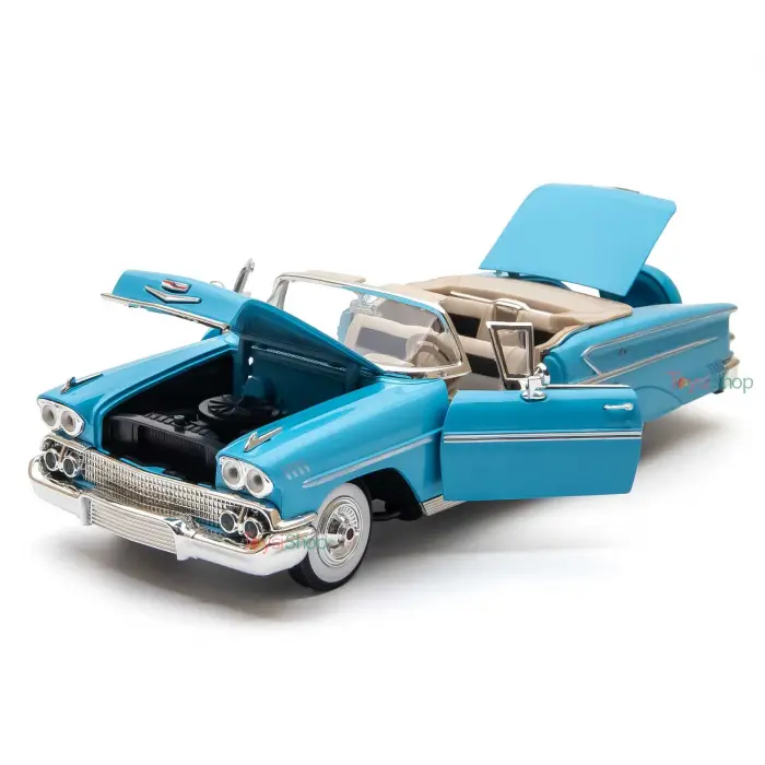 Motor Max 1958 1:18 Chevy Impala Diecast Model Araba Mavi - 73112