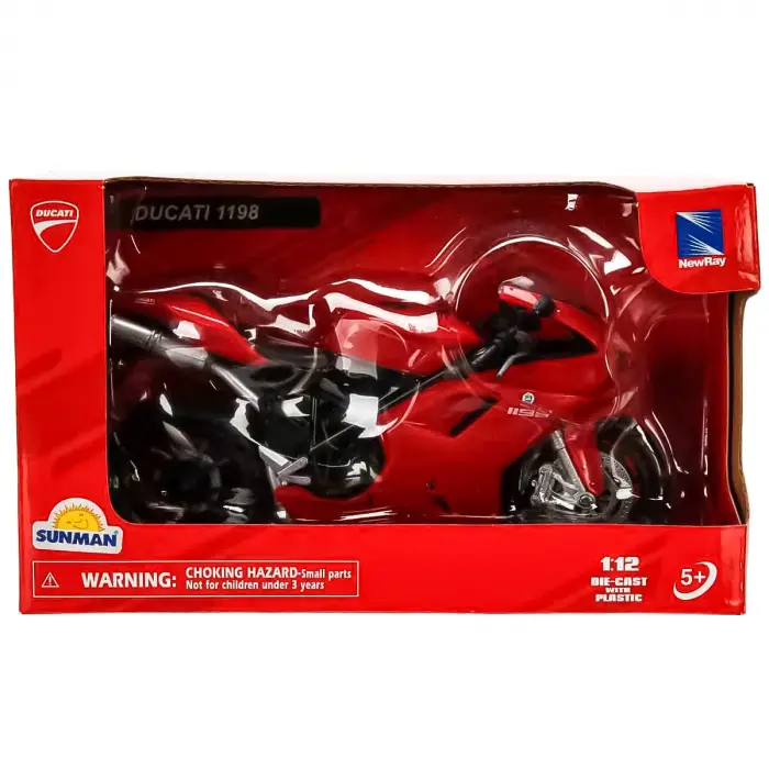 New-Ray 1:12 Ducati 1198 Model Motosiklet Kırmızı - 57143A