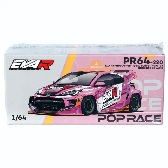 Pop Race 1/64 Eva RT Production Model Custom Type-08 Goodride Yaris - PR64-220