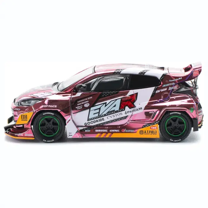 Pop Race 1/64 Eva RT Production Model Custom Type-08 Goodride Yaris - PR64-220