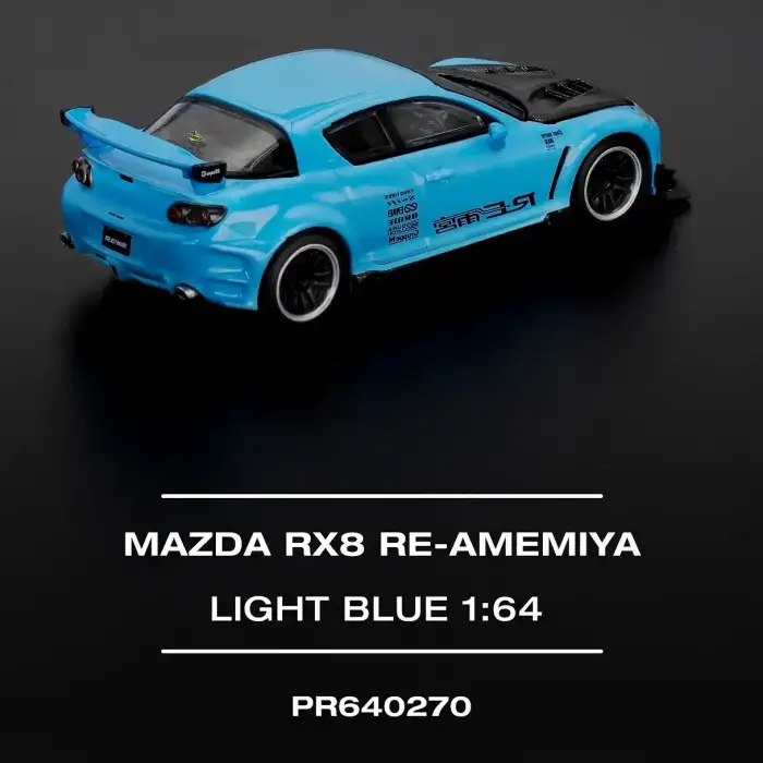 Pop Race 1/64 Mazda RX8 RE Amemiya  Light Blue PR64-270