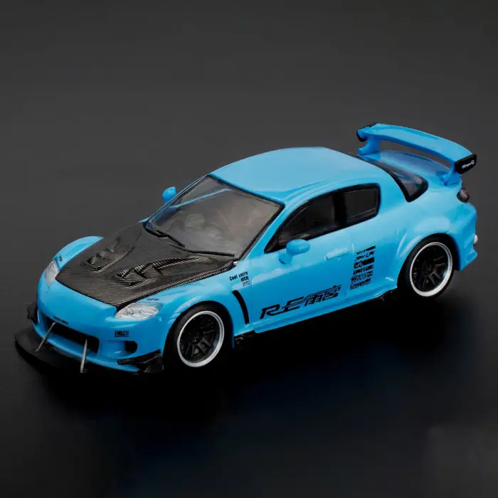 Pop Race 1/64 Mazda RX8 RE Amemiya  Light Blue PR64-270