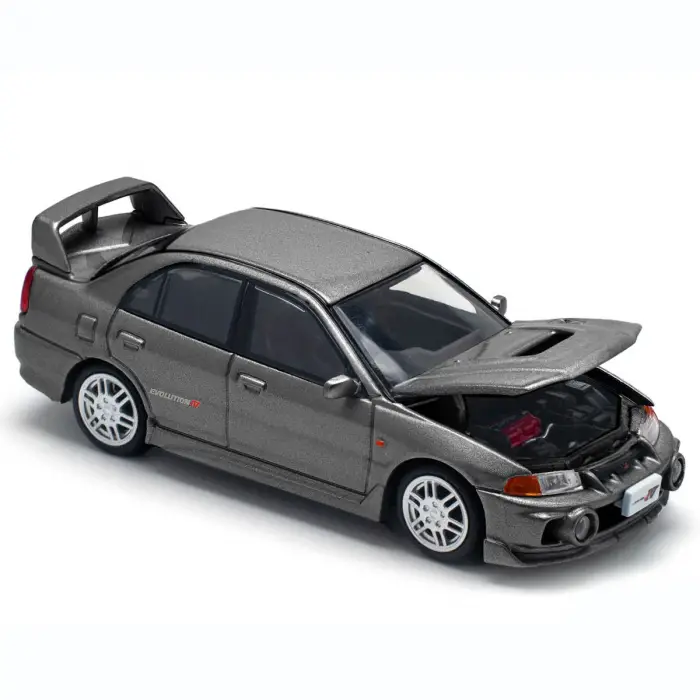 Pop Race 1/64 Mitsubishi Lancer Evolution IV Dark Grey - PR64-327