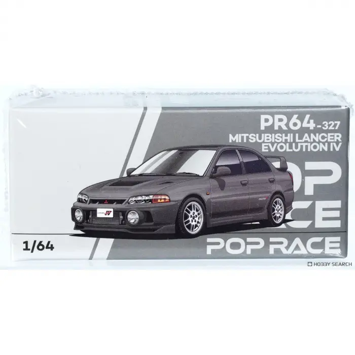 Pop Race 1/64 Mitsubishi Lancer Evolution IV Dark Grey - PR64-327