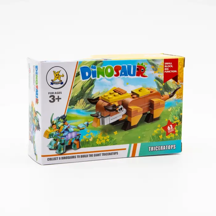 Kızılkaya - Triceratops Dinozor Blok Oyuncak - SM2550-02