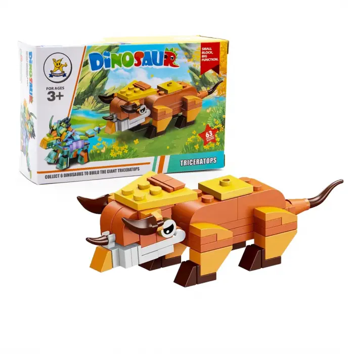 Kızılkaya - Triceratops Dinozor Blok Oyuncak - SM2550-02