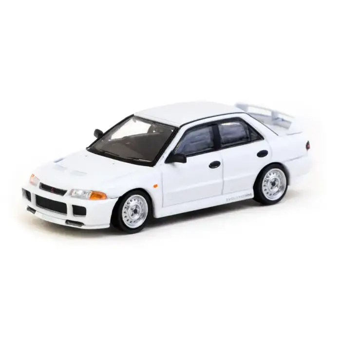 Tarmac Works 1/64 Mitsubishi Lancer RS Evolution III White - Lamley Special Edition - GLOBAL64 T64G-050-RS