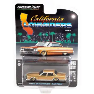 Greenlight Greenlight 1/64 California Lowriders Series 1 - 1985 Chevrolet Caprice Lowrider - Custom Gold Solid Pack 63010-C