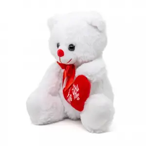 Halley Oyuncak Kalpli Beyaz Ayıcık, 30cm - 62713