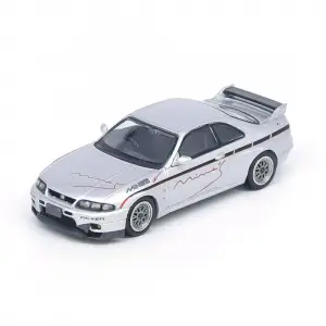 Inno 1/64 Nissan Skyline GT-R (R33) Tuned by Mines Silver IN64-R33-MINES-S