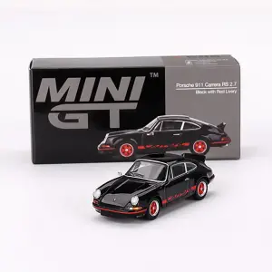 Mini GT 1:64 Porsche 911 Carrera RS 2.7 Black with Red Livery - MGT00688