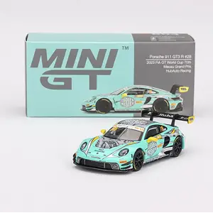 Mini GT 1/64 Porsche 911 GT3 R HubAuto Racing 2023 FIA GT World Cup 70th Macau Grand Prix