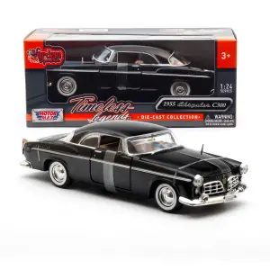 Motor Max 1:24 1955 Chrysler C300 Diecast Model Araba Siyah - 73302