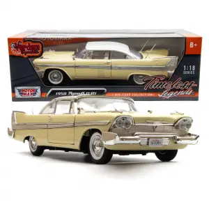 Motor Max 1:18 1958 Plymouth Fury Diecast Model Araba Sarı - 73115