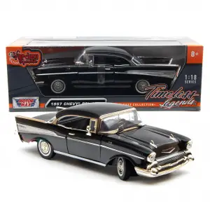 Motor Max 1:18 1957 Chevy Bel Air Siyah Klasik Model Araba - 73180