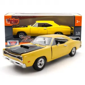 Motor Max 1:24 1969 Dodge Coronet Super Bee Diecast Model Araba Sarı - 73315