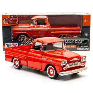 Motor Max 1:24 Chevy Apache Fleetside Picup Diecast Model Araba Turuncu, 79311