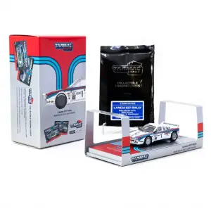 Tarmac Works 1/64 Lancia 037 Rally Rally Monte Carlo 1983 #1 with Tarmac Cards - HOBBY64+ T64P-TL002-83RMC01
