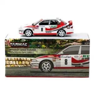 Tarmac Works 1/64 Mitsubishi Lancer Evolution Rallye Monte-Carlo 1993 #8 - GLOBAL64 T64G-048-93MCR08