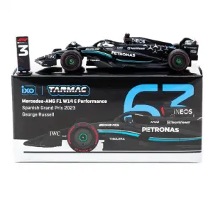 Tarmac Works X iXO Models 1/64 Mercedes-AMG F1 W14 E Performance Spanish Grand Prix 2023 #63 George Russell - GLOBAL64 T64G-F064-GR1