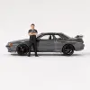 Mini GT 1/64 Nissan Skyline GT-R (R32)Gunmetal W/ Matsuda Figure Tsugio Matsuda Collection - MGT00869