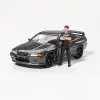 Mini GT 1/64 Nissan Skyline GT-R (R32)Gunmetal W/ Matsuda Figure Tsugio Matsuda Collection - MGT00869