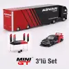 Mini GT Advan Racing Transporter Üç Araçlı Set