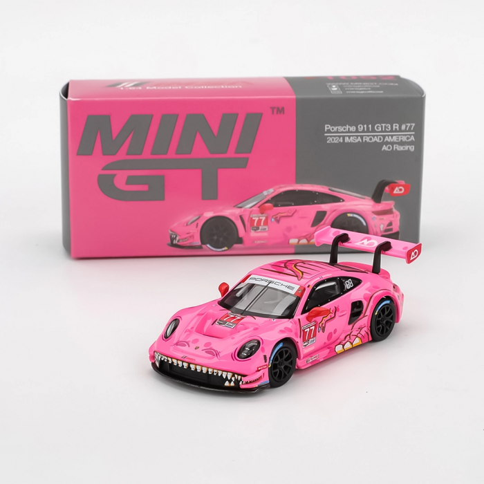 Mini GT 1/64 Porsche 911 GT3 R AO Racing 2024 IMSA ROAD AMERICA