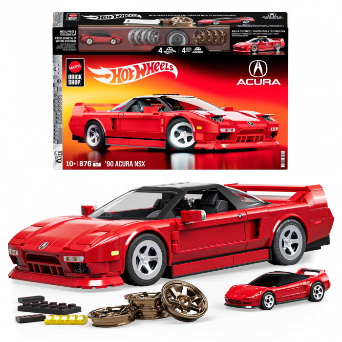 Mattel Brick Shop 1:16 Acura/Honda NSX Yapım Seti + 1:64 Metal Model